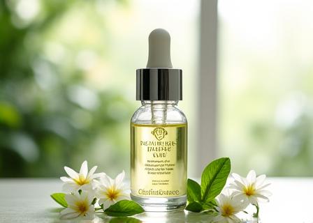 Sérum Visage Botanique Éclat dans une bouteille élégante avec des herbes